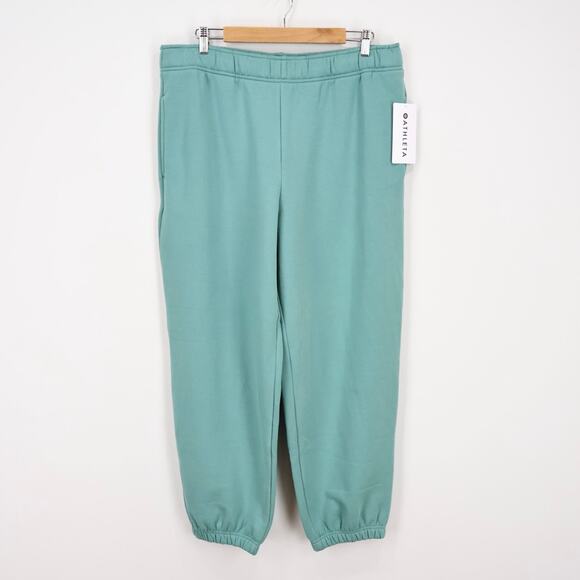 NWT Athleta Forever Fleece High-Rise Fleece Jogger In Juniper Green Size Large - Picture 3 of 10